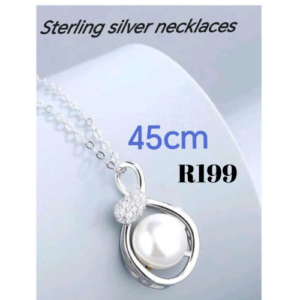 sterling silver chain with cultured pearl pendant